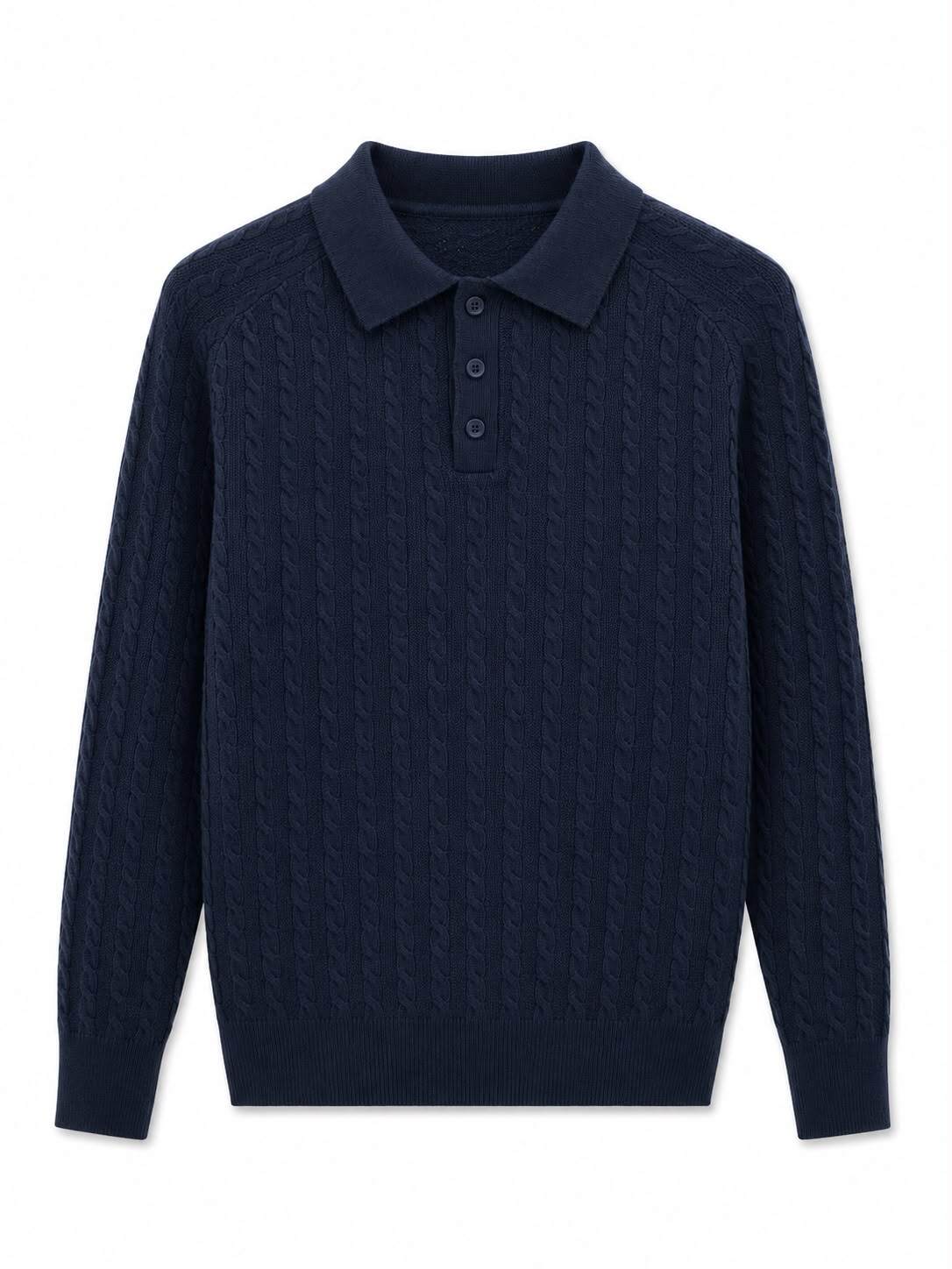 Grossiste FIVE EVER - Polo maille torsadée marine