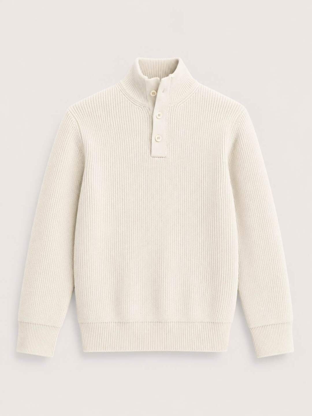 Wholesaler FIVE EVER - Mock Neck Button-Up Sweater