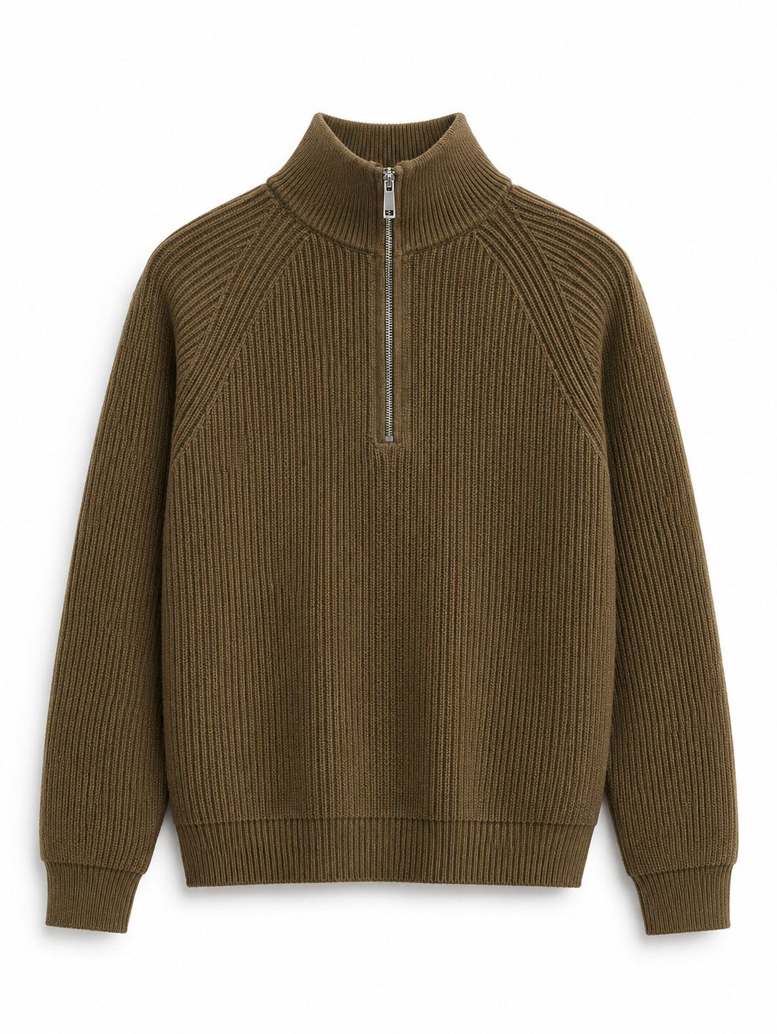 Grossiste FIVE EVER - Pull col montant zippé en maille côtelée