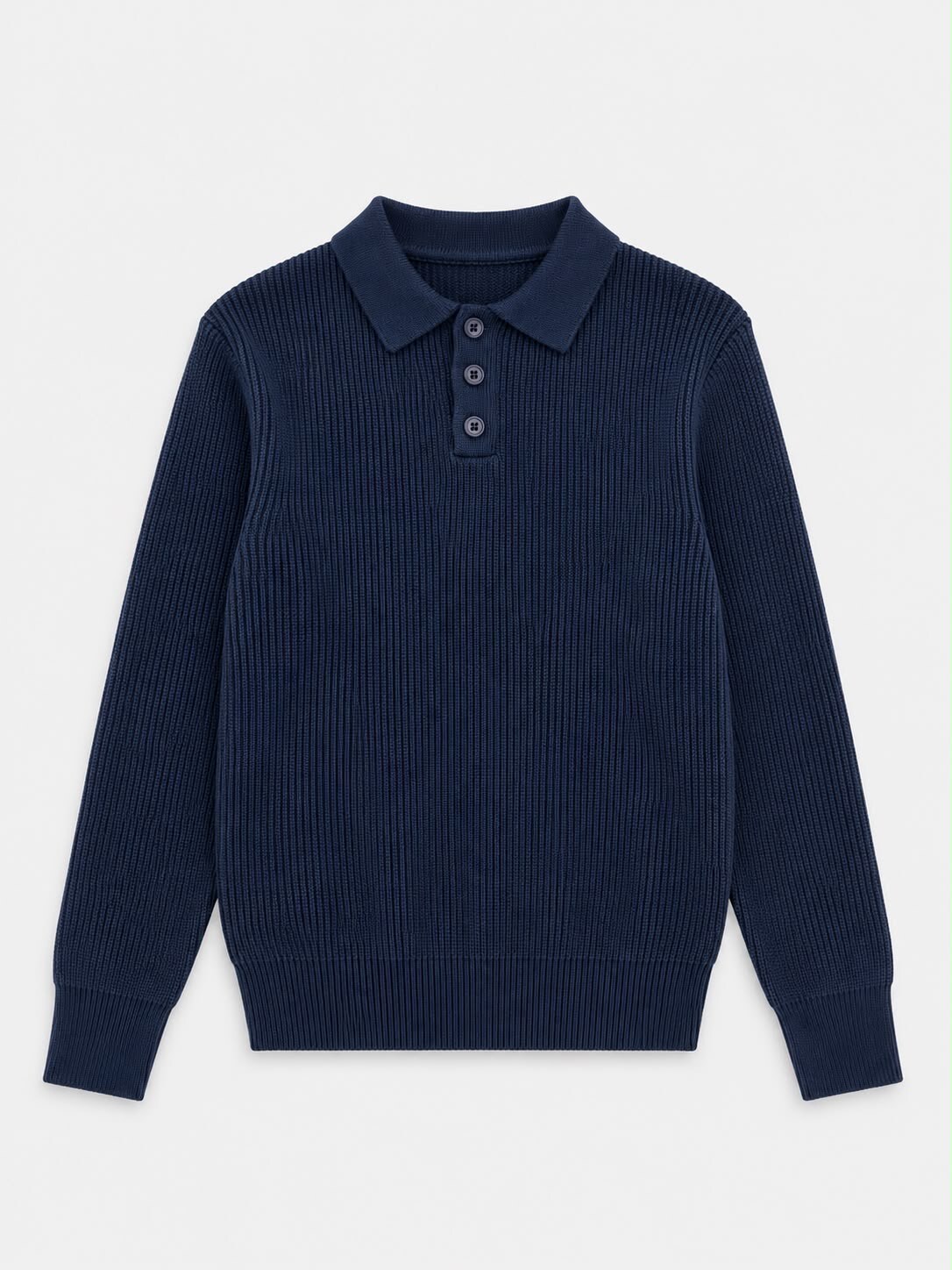 Grossiste FIVE EVER - Pull polo maille côtelée