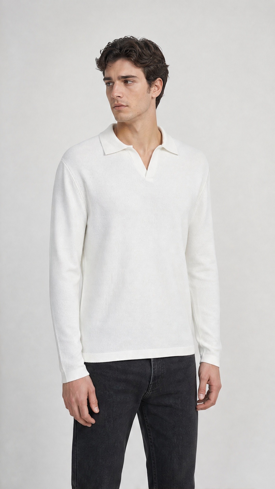 Grossista FIVE EVER - Maglione in maglia leggera con collo polo