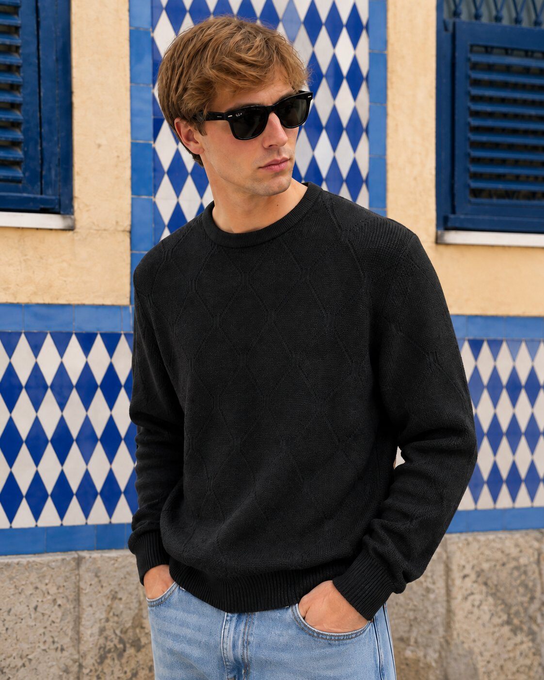 Mayorista FIVE EVER - Suéter de cuello redondo con estampado
