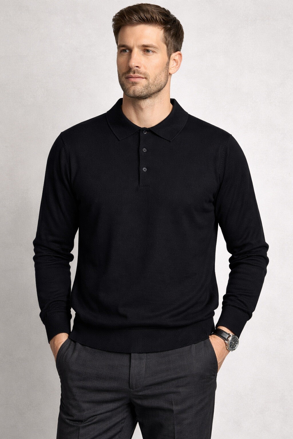 Großhändler FIVE EVER - Pullover mit Polokragen aus Viskose