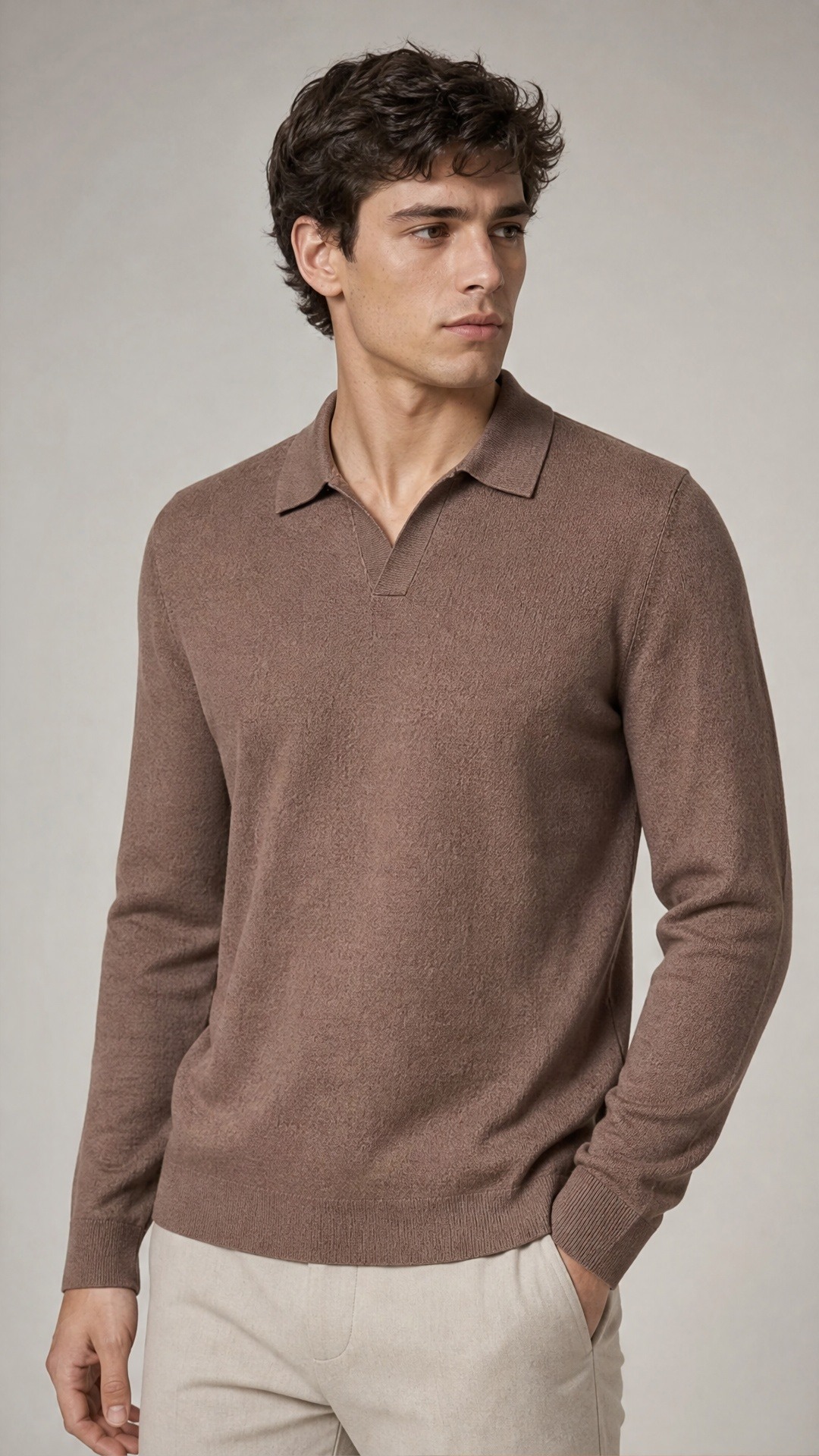 Grossista FIVE EVER - Polo in maglia marrone