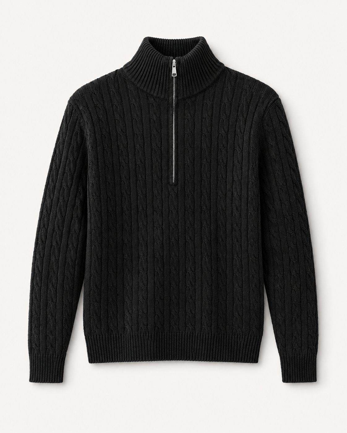 Grossiste FIVE EVER - Pull torsadé col camionneur zippé – Toucher cachemire