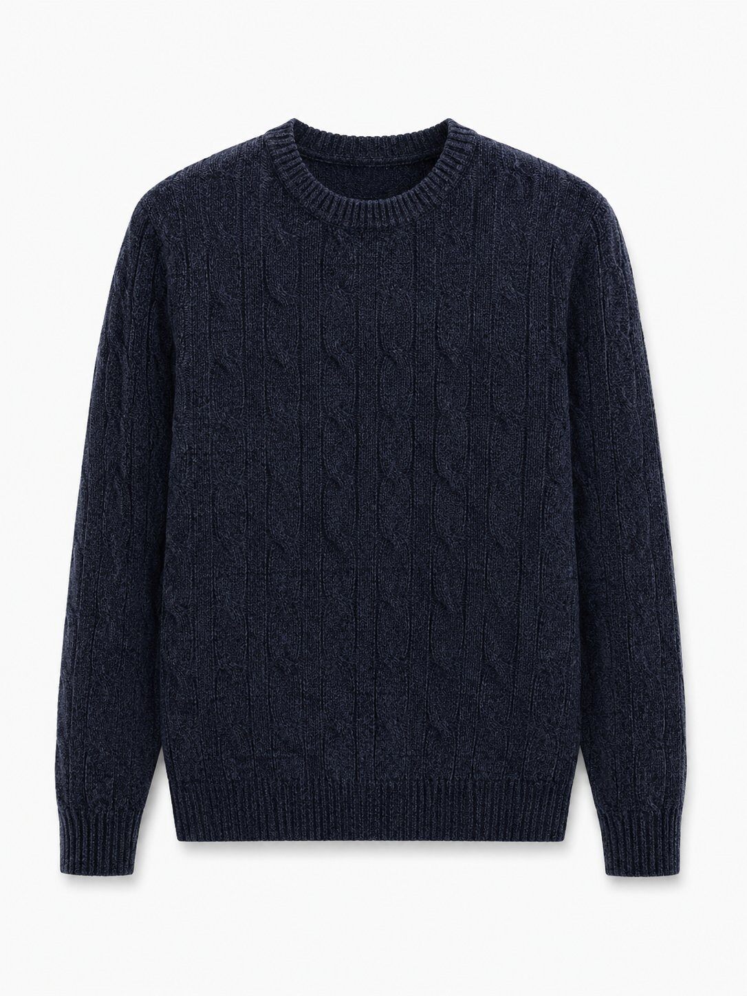Grossiste FIVE EVER - Pull homme en maille chenille torsadée – Bleu marine