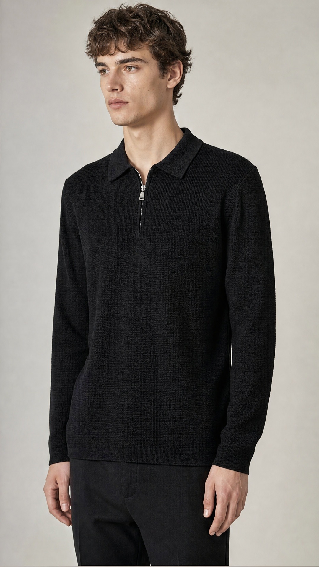Grossista FIVE EVER - Maglione con collo polo e zip
