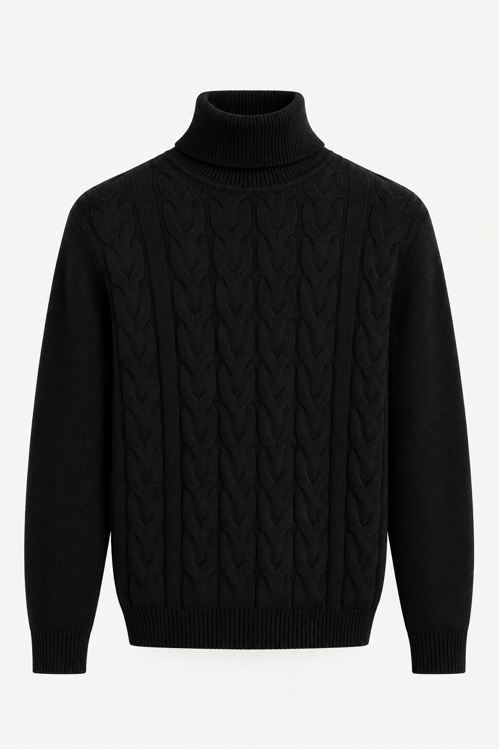 Großhändler FIVE EVER - Dicker Zopfmuster Rollkragenpullover mit Kaschmir-Effekt