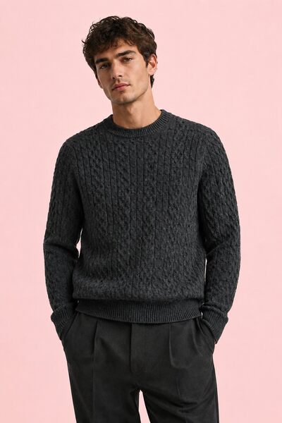 Mayorista FIVE EVER - Jersey trenzado cuello redondo Mayorista FIVE EVER - Jersey trenzado cuello redondo