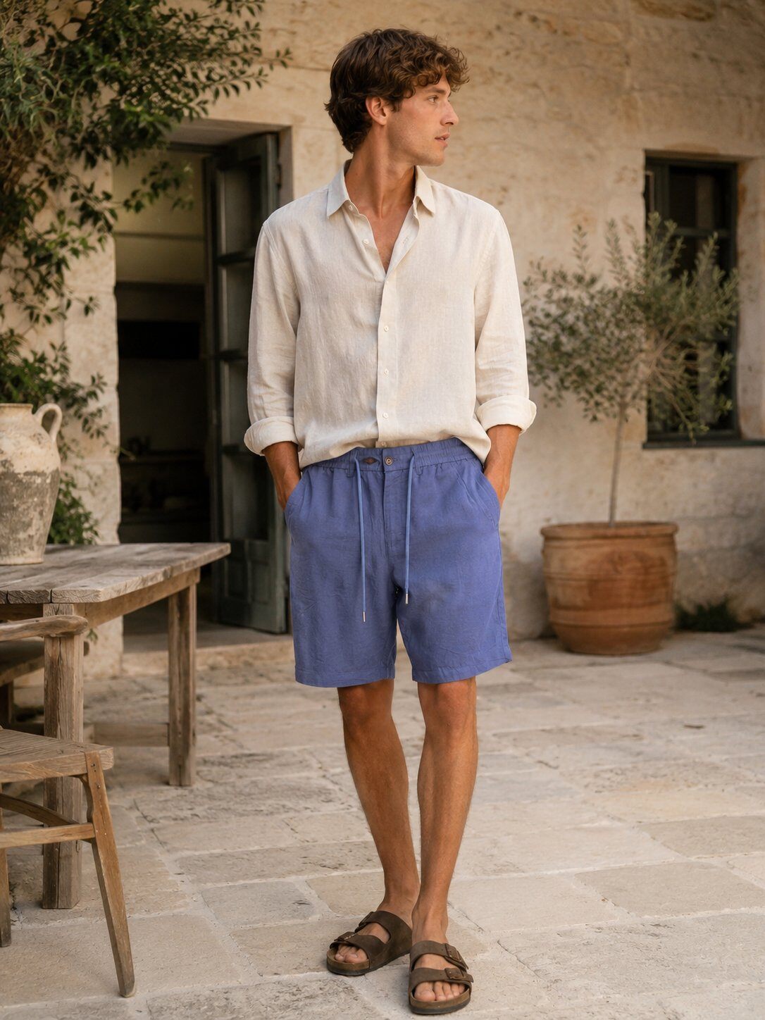 Grossista FIVE EVER - Shorts con vita elasticizzata blu