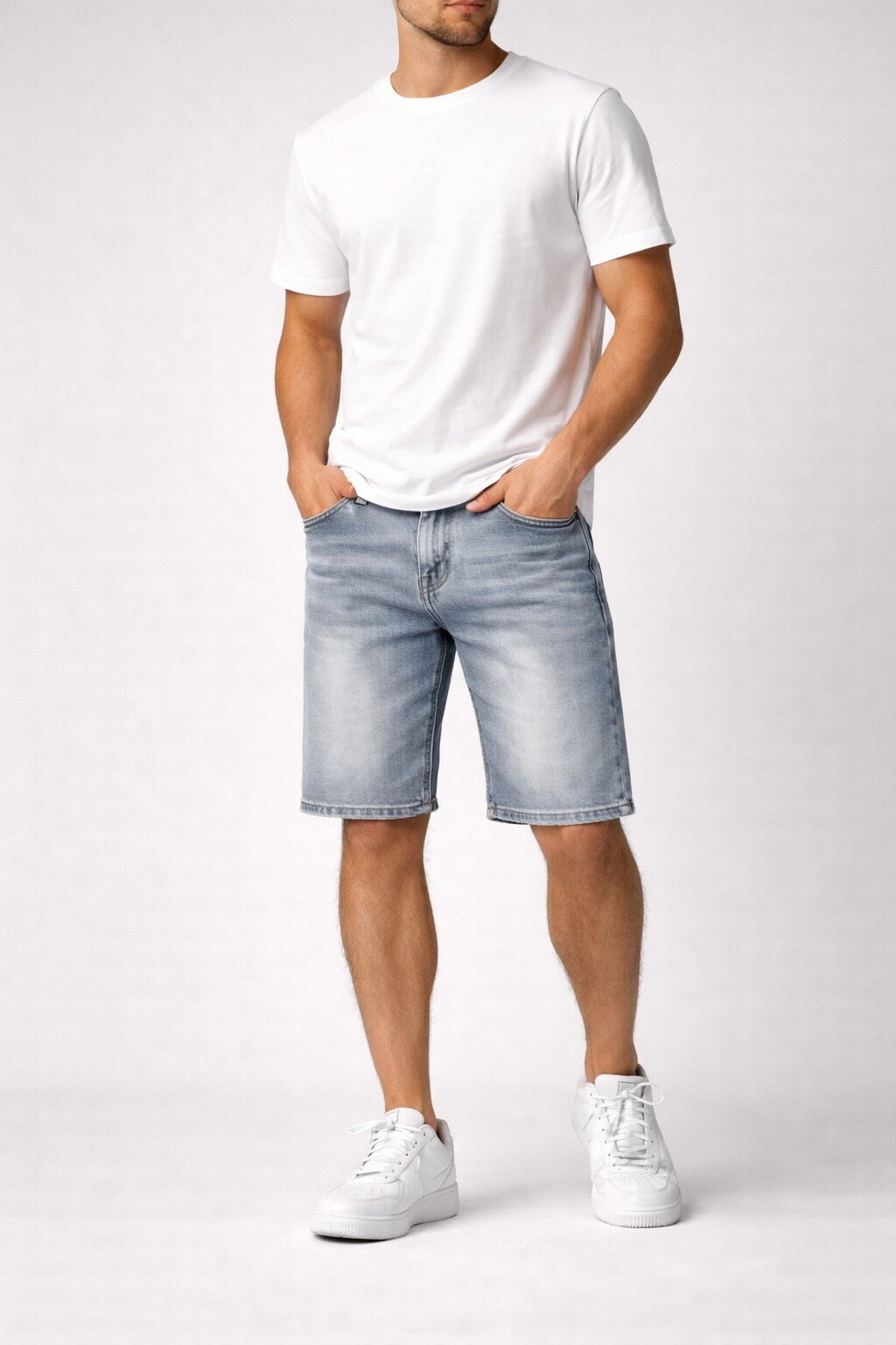 Mayorista FIVE EVER - Pantalones cortos GRIS Desgastado corte SLIM FIT