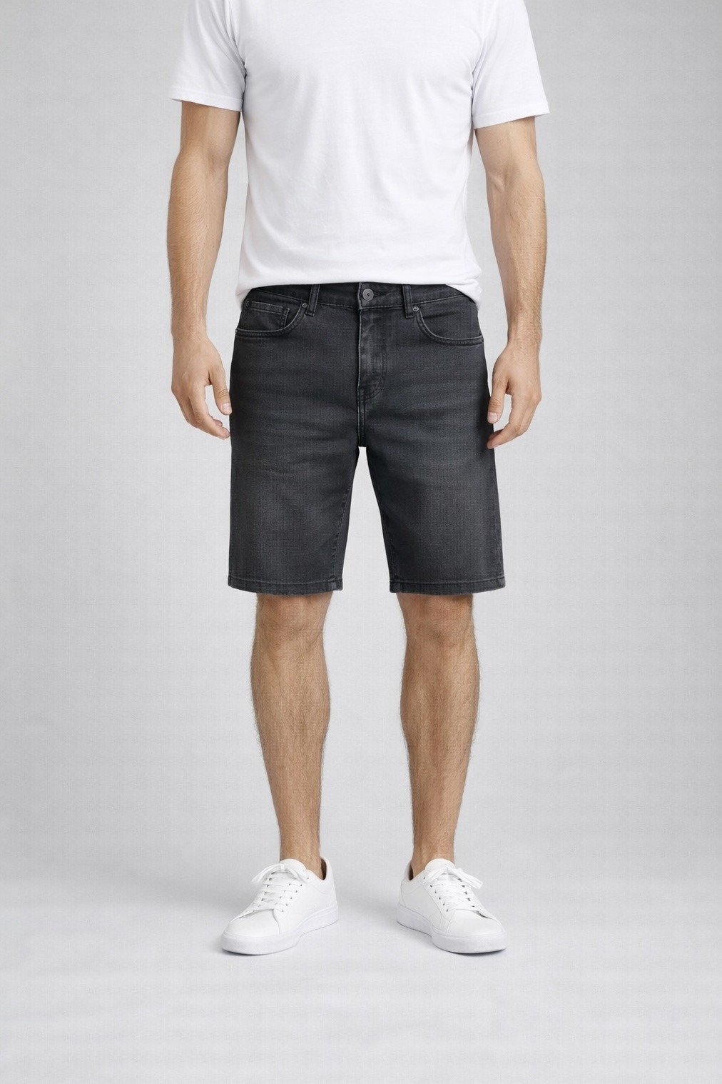 Großhändler FIVE EVER - GRAUE Ausgewaschene SLIM FIT Shorts