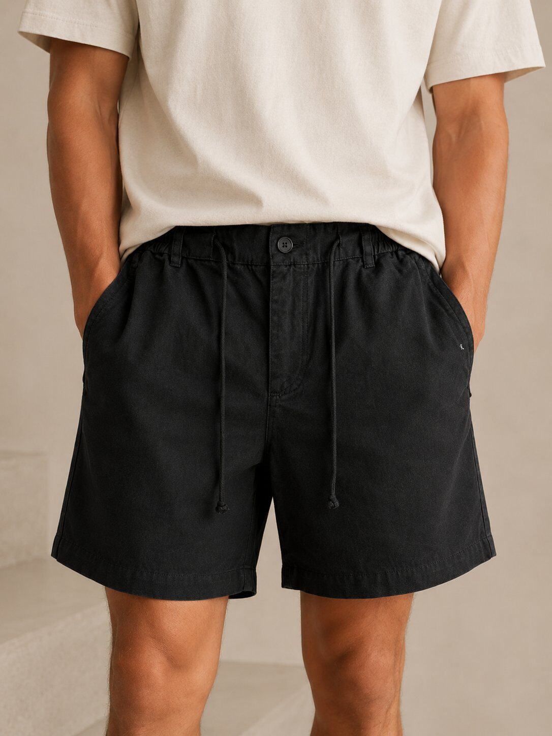 Grossista FIVE EVER - Shorts in lino/cotone con vita elastica