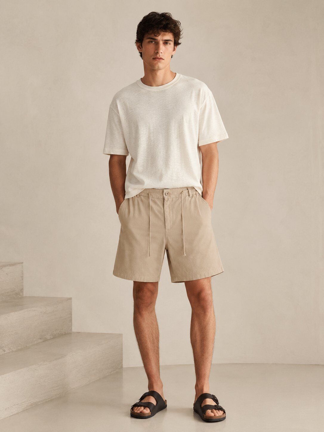 Grossista FIVE EVER - Shorts in Lino/Cotone con Vita Elastica