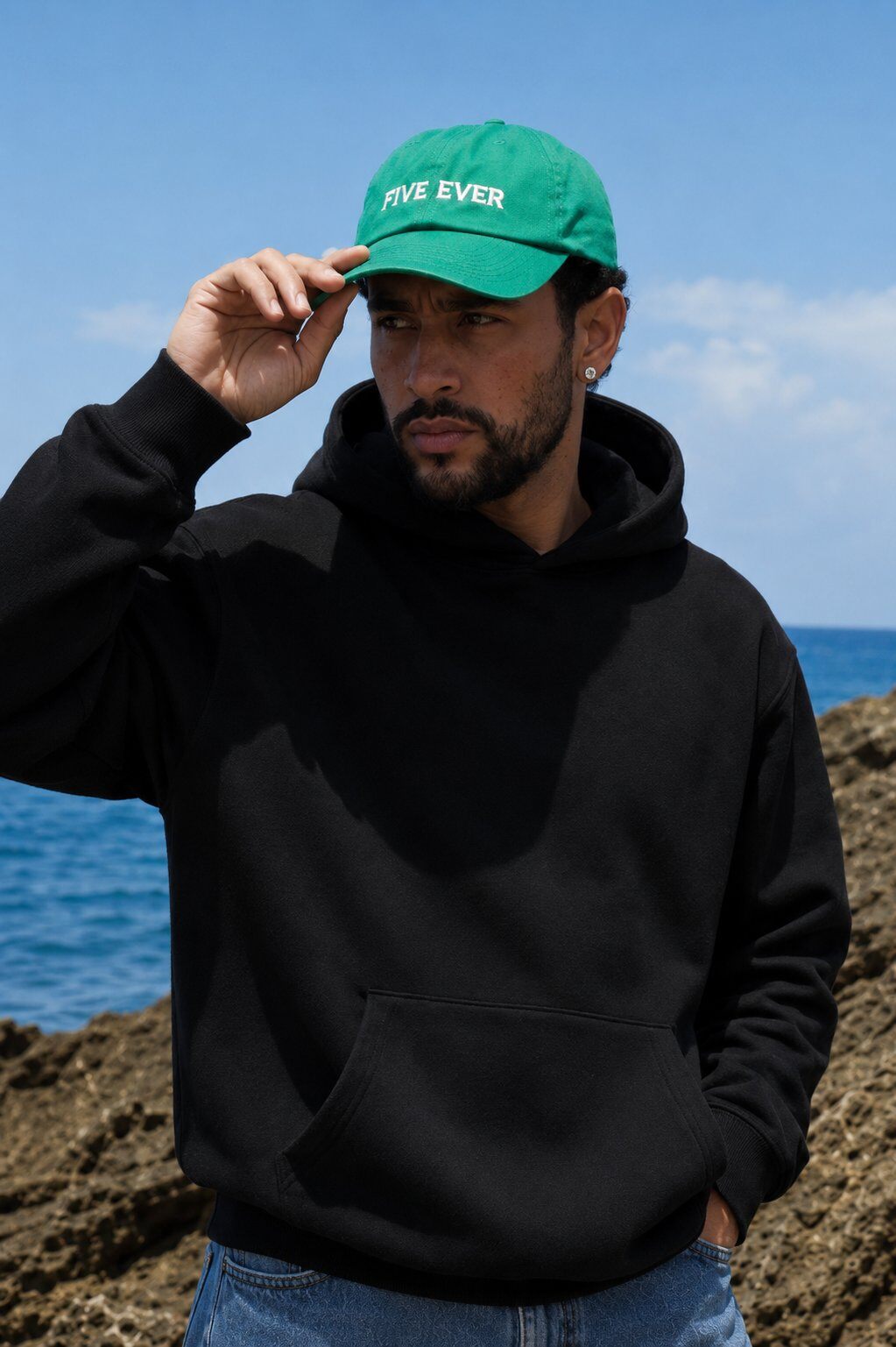 Mayorista FIVE EVER - Sudadera con capucha negra
