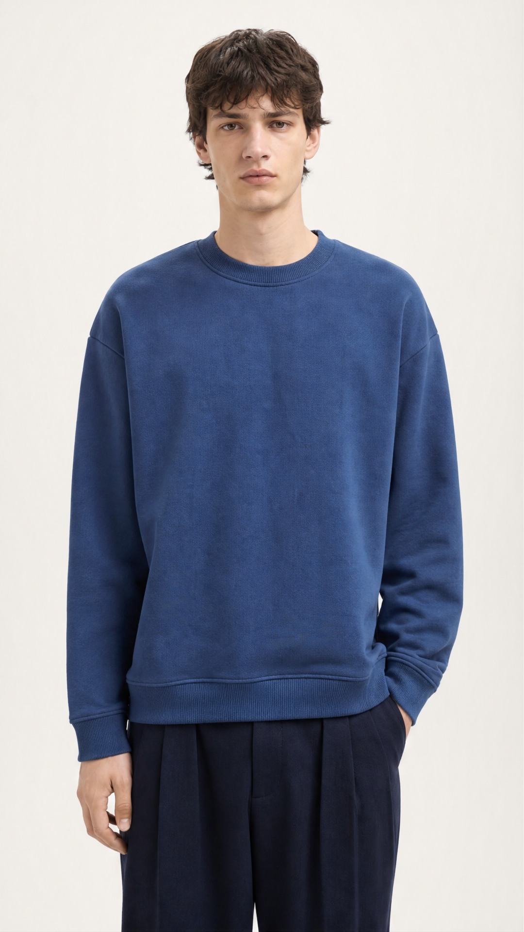 Grossiste FIVE EVER - Sweat oversize bleu – molleton épais
