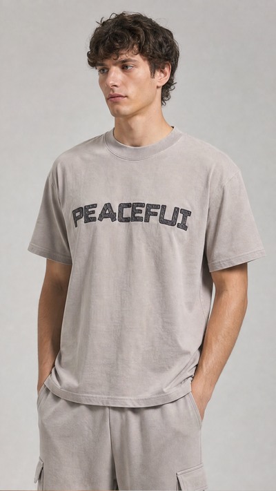 Wholesaler FIVE EVER - Peaceful Studded T-Shirt Wholesaler FIVE EVER - Peaceful Studded T-Shirt