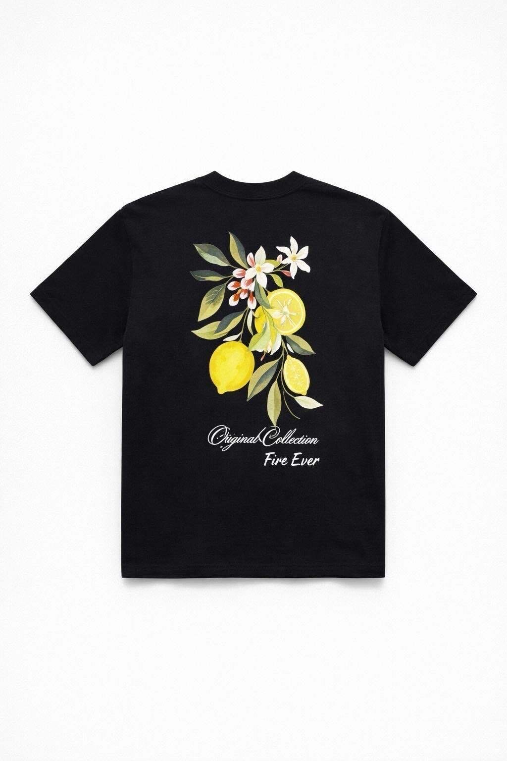Großhändler FIVE EVER - Oversize T-Shirt Zitrone 100% BAUMWOLLE