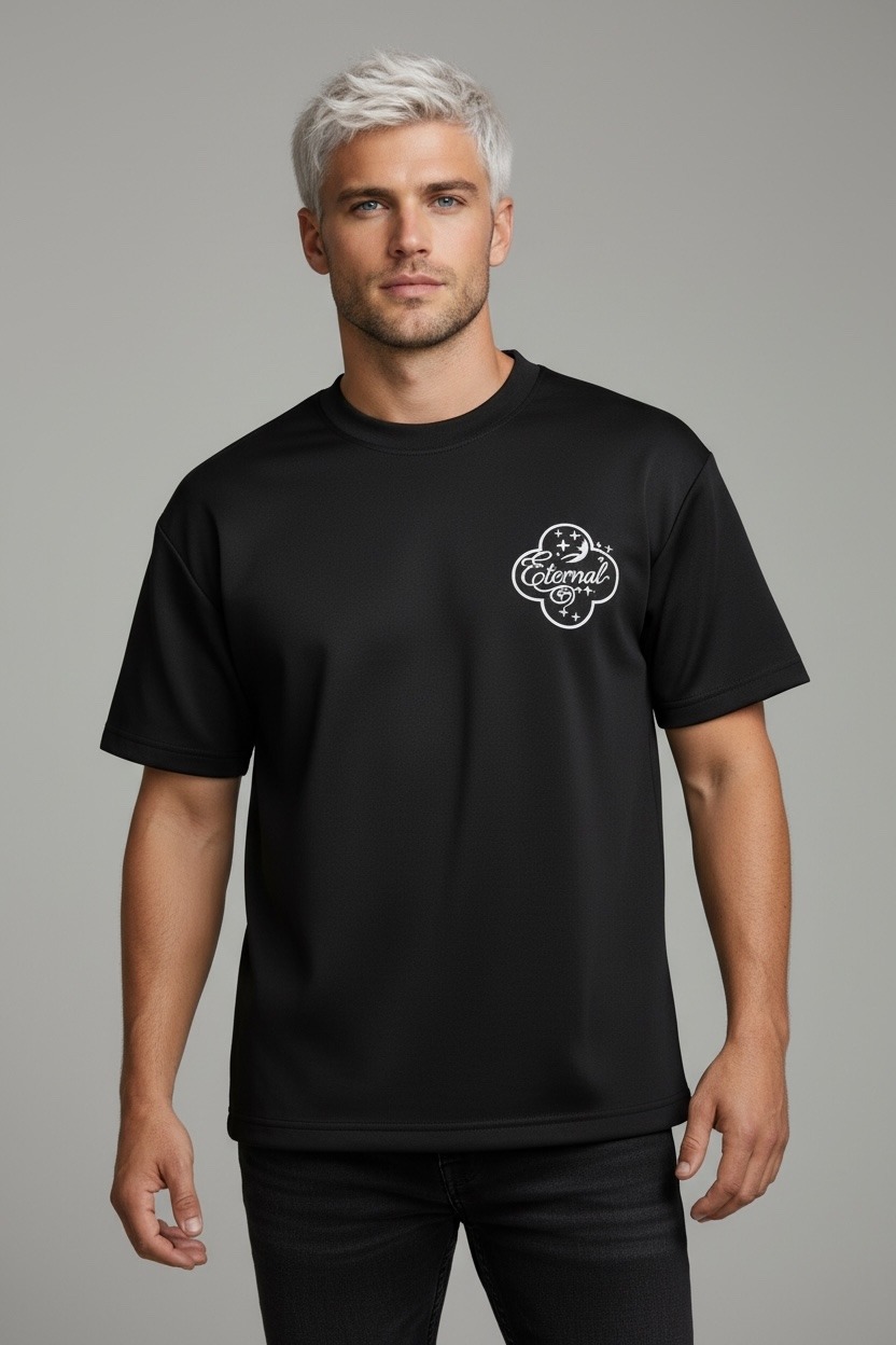 Wholesaler FIVE EVER - Oversized neoprene embroidered T-shirt ETERNAL