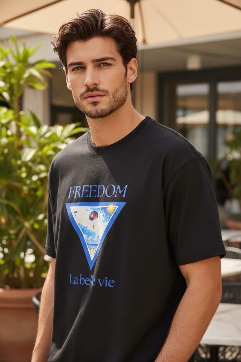 Großhändler FIVE EVER - 100% Baumwolle bedrucktes T-Shirt, Premiumqualität, 300 g Gewicht