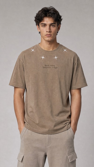 Wholesaler FIVE EVER - Embroidered Star T-Shirt Wholesaler FIVE EVER - Embroidered Star T-Shirt