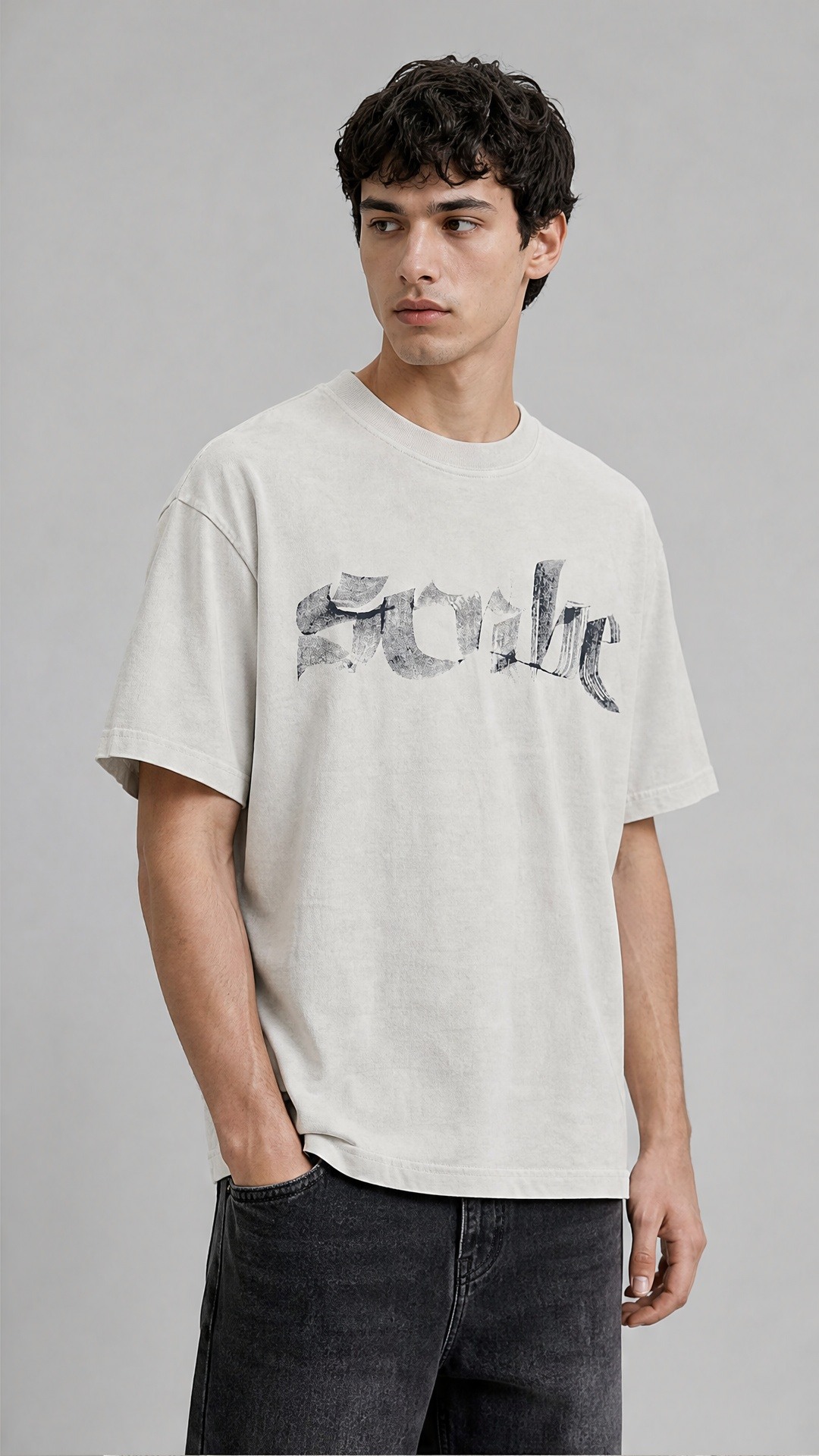 Grossiste FIVE EVER - T-shirt Col Rond Imprimé Métallisé