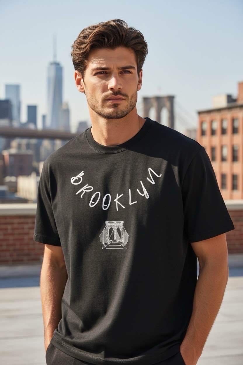 Großhändler FIVE EVER - 100% Baumwoll-T-Shirt mit Brooklyn-Print