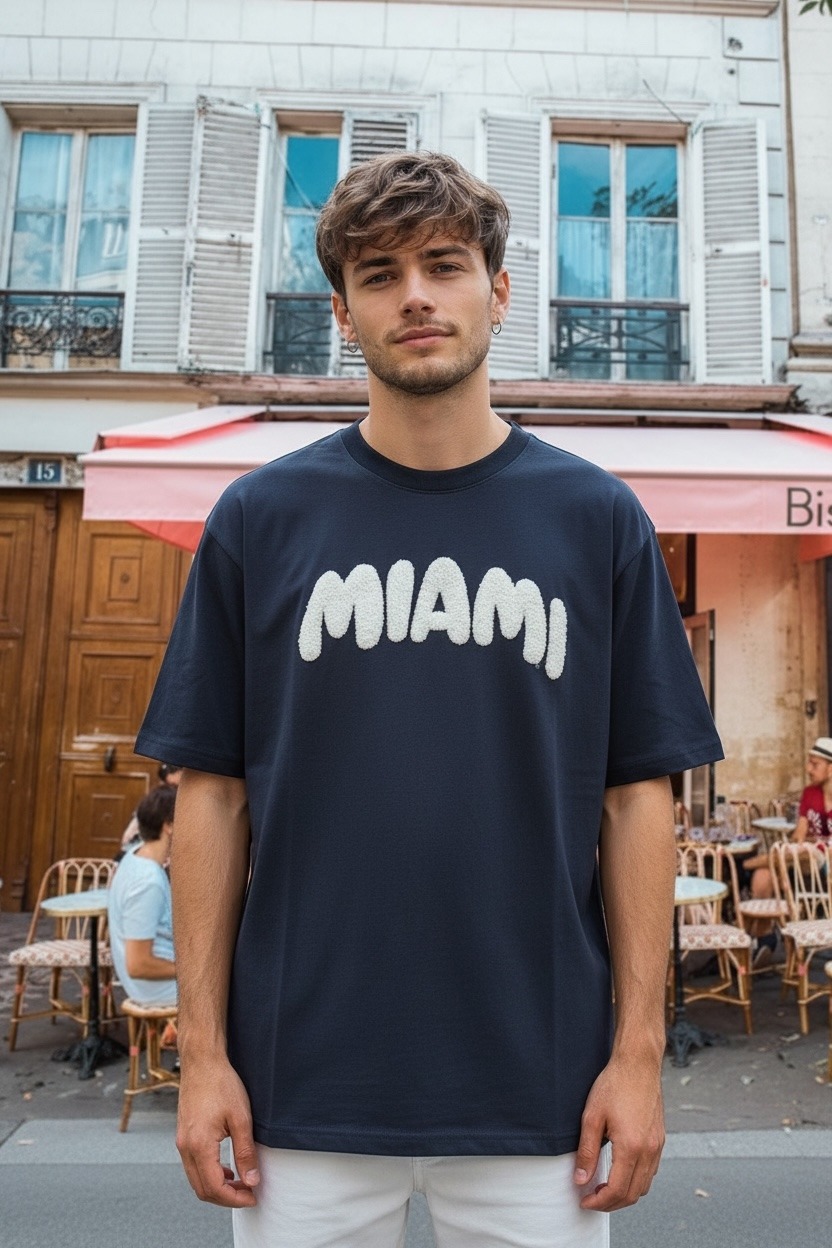 Großhändler FIVE EVER - Oversize MIAMI T-Shirt 100% BAUMWOLLE