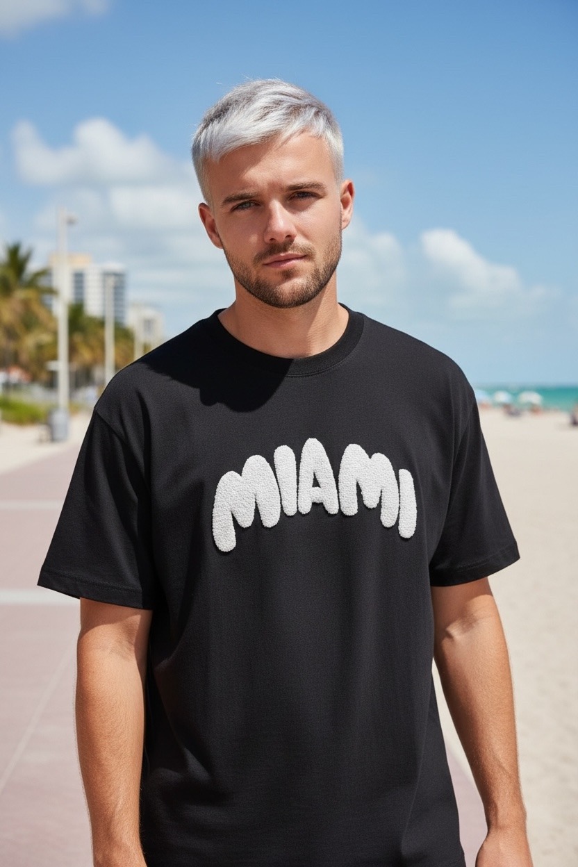 Großhändler FIVE EVER - Oversize MIAMI T-Shirt 100% BAUMWOLLE