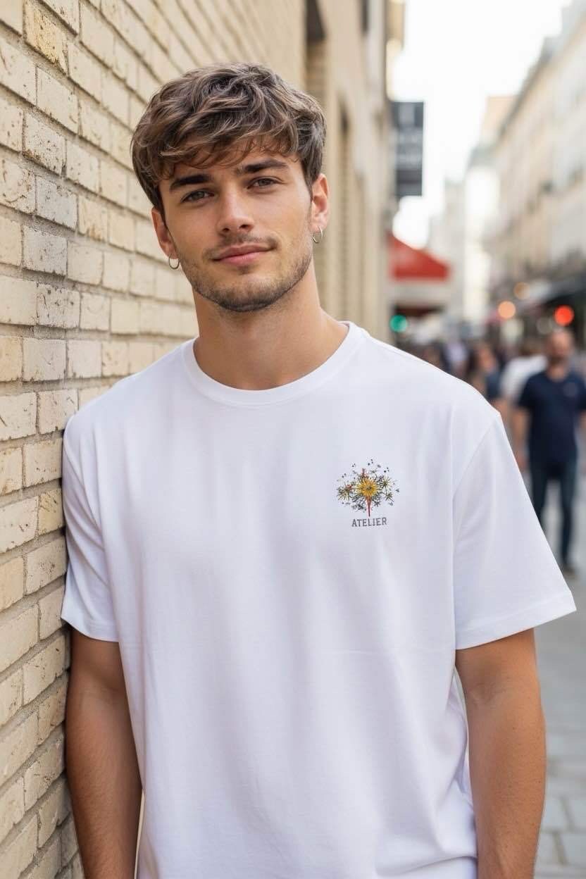 Wholesaler FIVE EVER - Oversized 100% COTTON T-shirt with ATELIER print