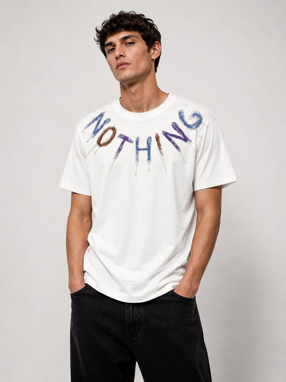 Wholesaler FIVE EVER - Thick 100% cotton printed T-shirt