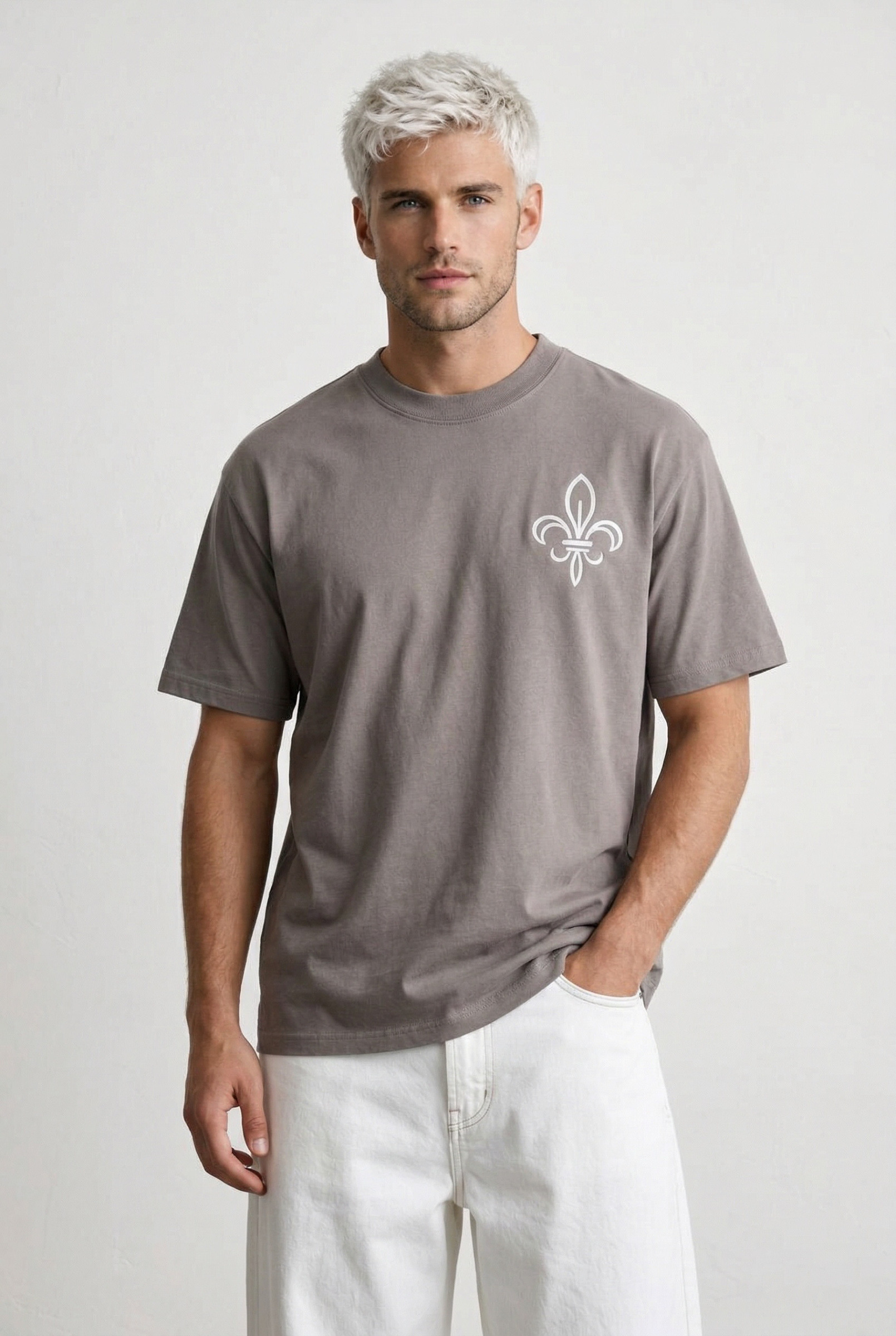 Großhändler FIVE EVER - Oversize T-Shirt mit Lilienblüte