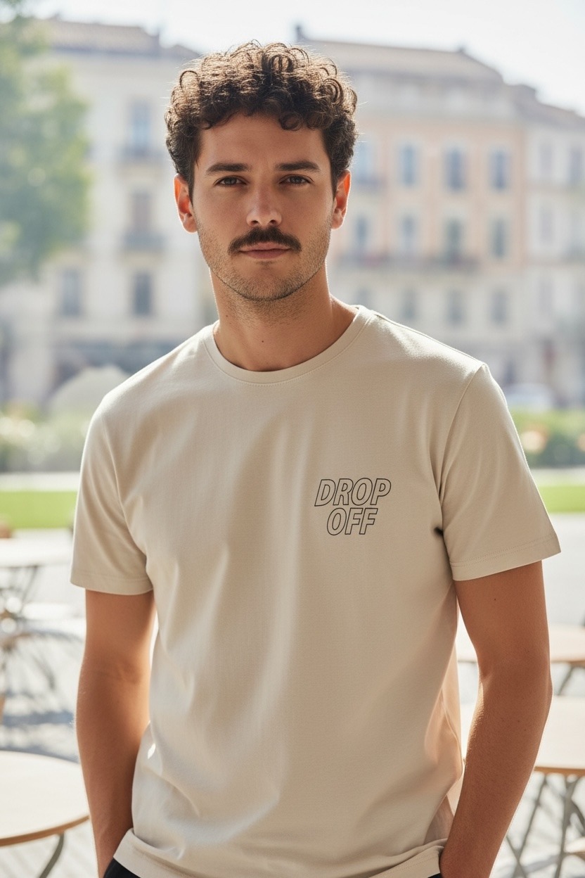 Großhändler FIVE EVER - Dicker und weicher bedruckter COTTON-Elasthan-T-Shirt