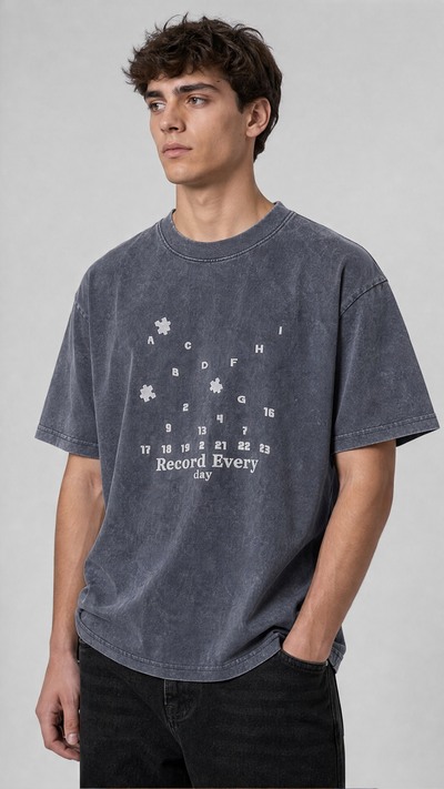 Wholesaler FIVE EVER - Puzzle Print Tee Wholesaler FIVE EVER - Puzzle Print Tee