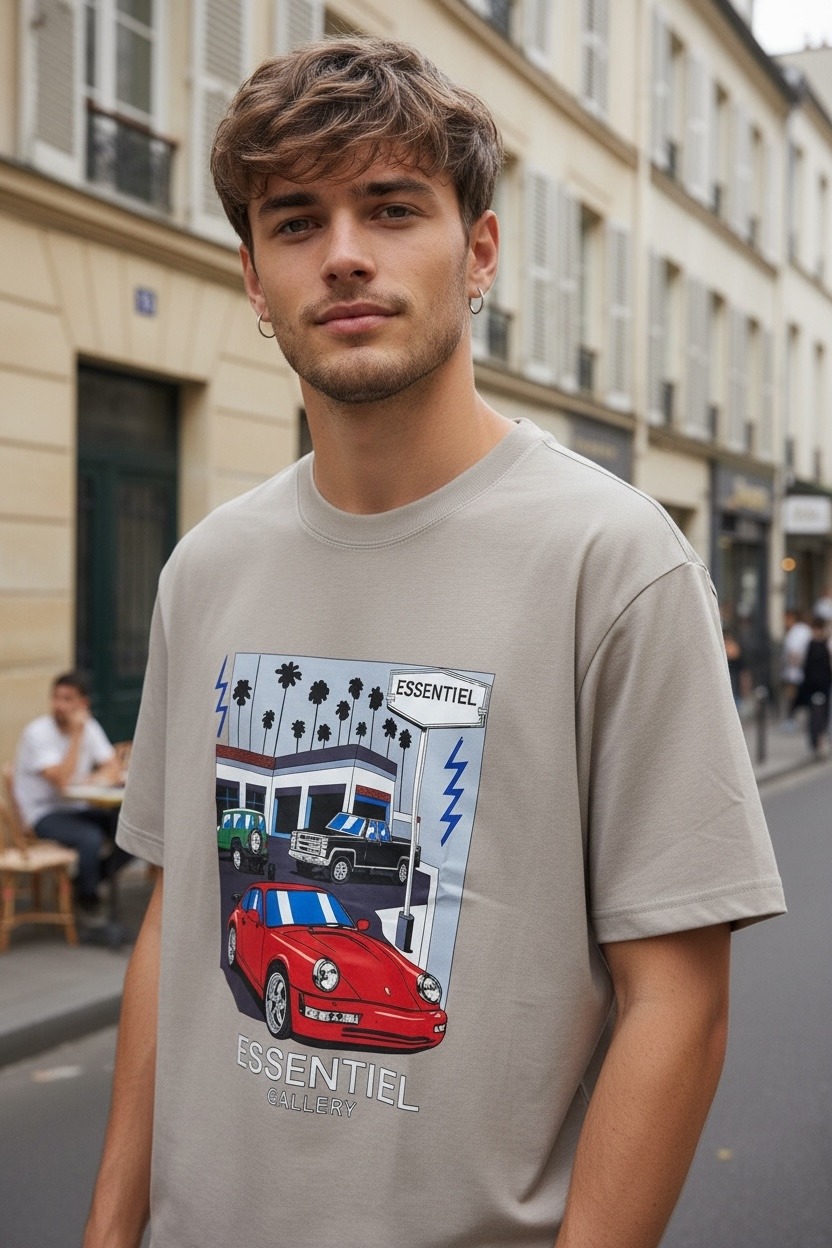 Großhändler FIVE EVER - Essential Gallery Oversize-T-Shirt 100% BAUMWOLLE