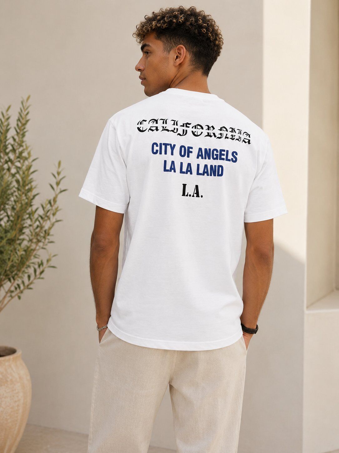 Mayorista FIVE EVER - Camiseta de Algodón Grueso 100% con Estampado en Relieve
