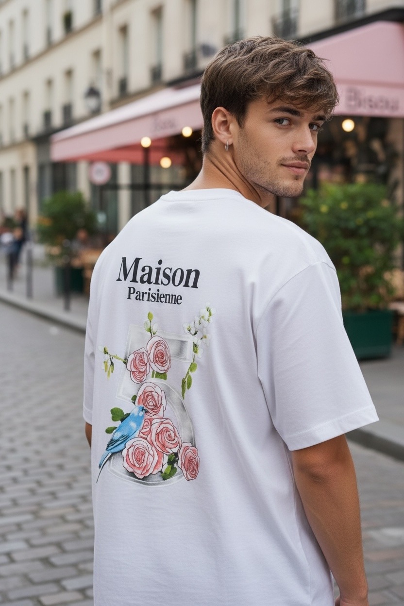 Großhändler FIVE EVER - Oversize-T-Shirt mit 5 Flowers Print 100% BAUMWOLLE