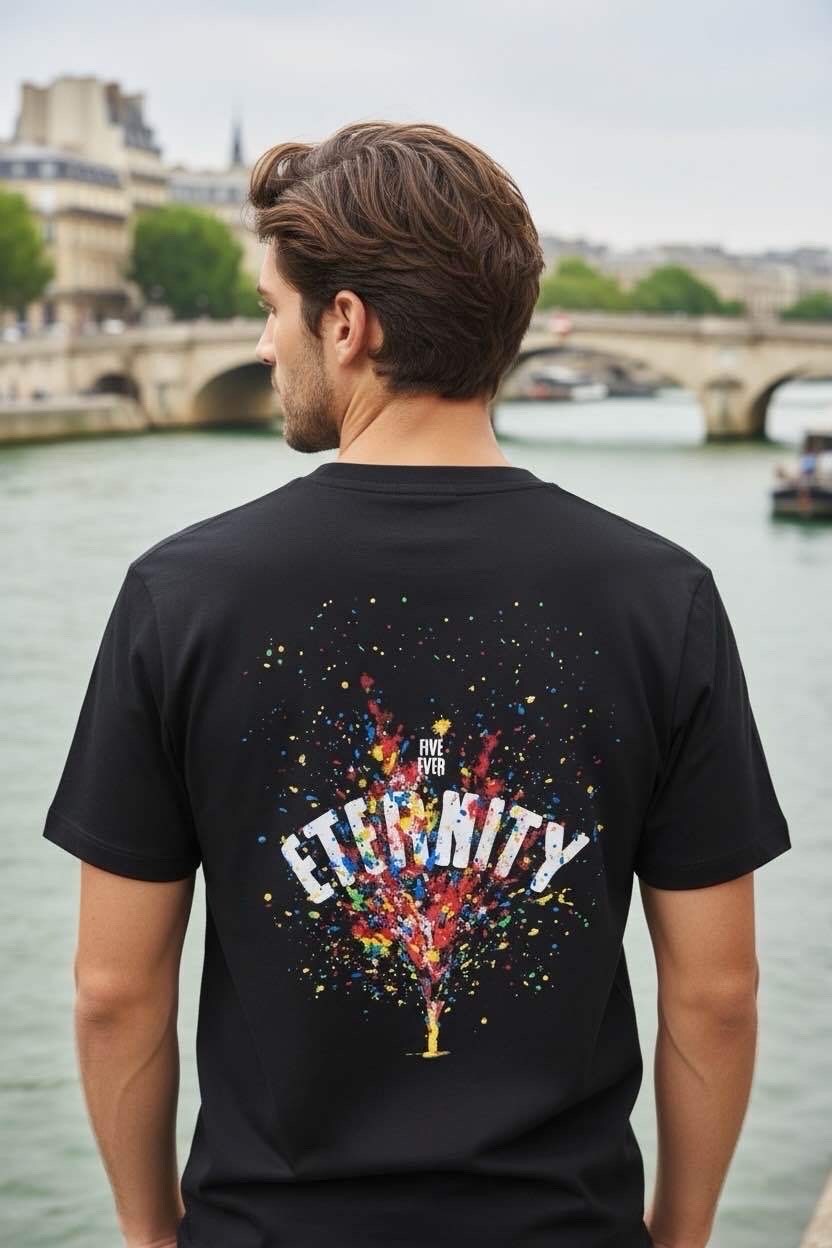 Großhändler FIVE EVER - Regular Fit T-Shirt, 100% dicke, weiche Baumwolle