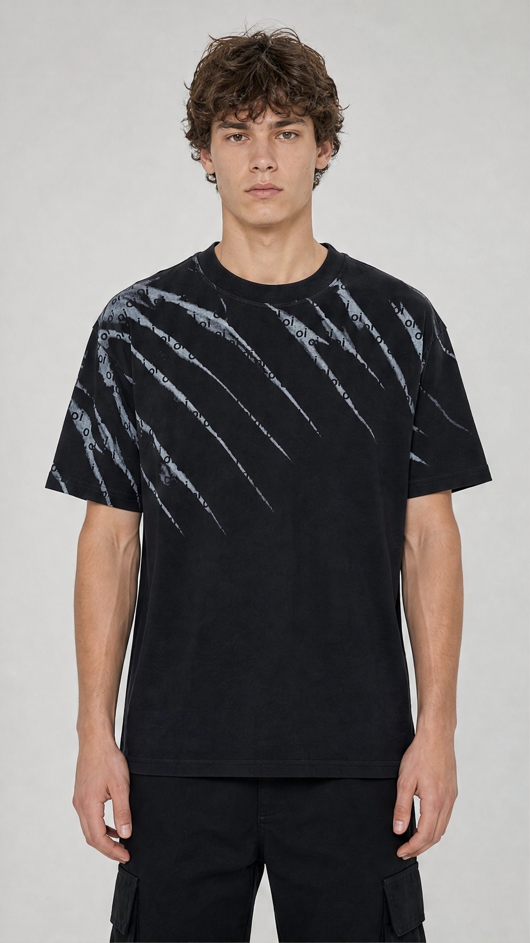 Grossiste FIVE EVER - T-shirt à rayures diagonales