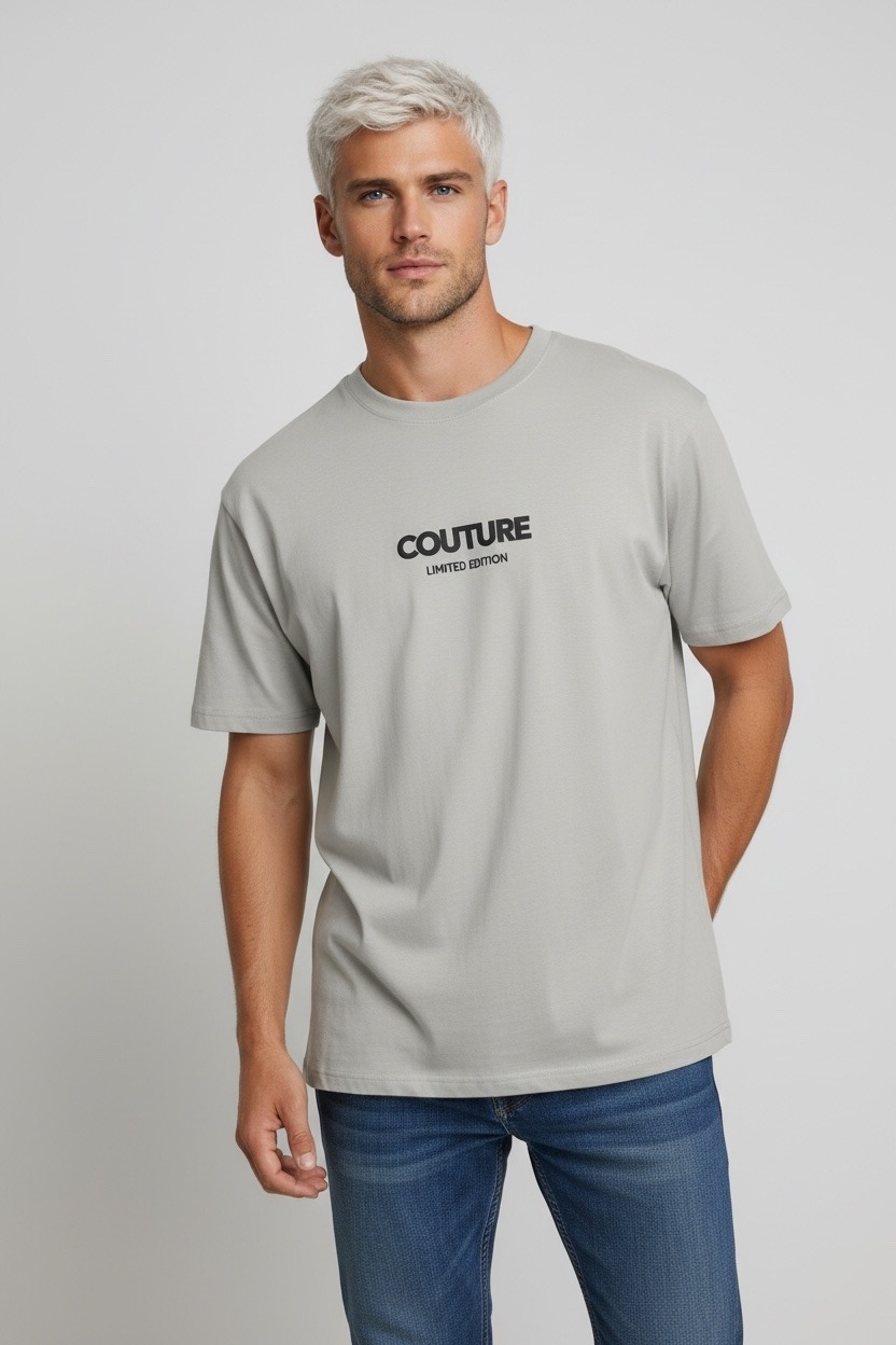 Wholesaler FIVE EVER - Oversized T-shirt 100% thick COTTON with FASHION print