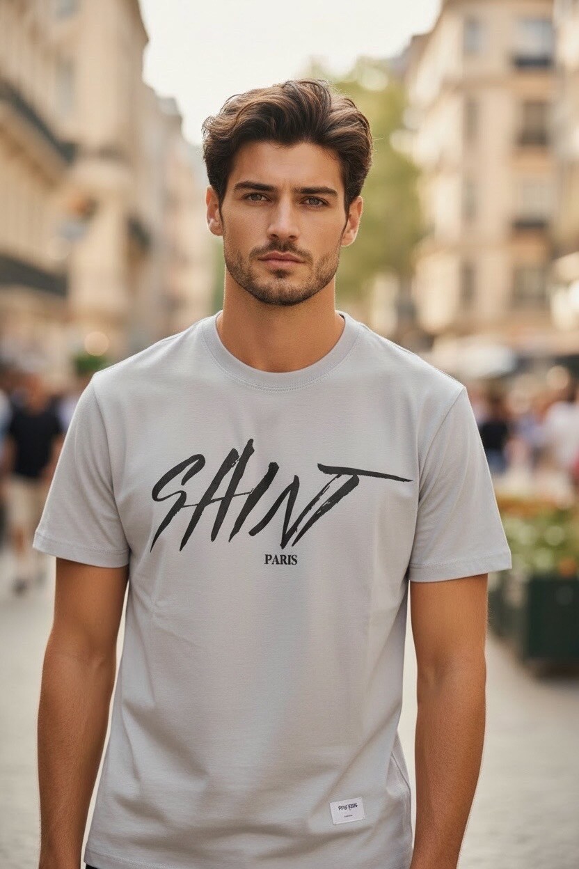 Grossiste FIVE EVER - T-shirt imprimé SAINT 100%coton 300G semi-oversize