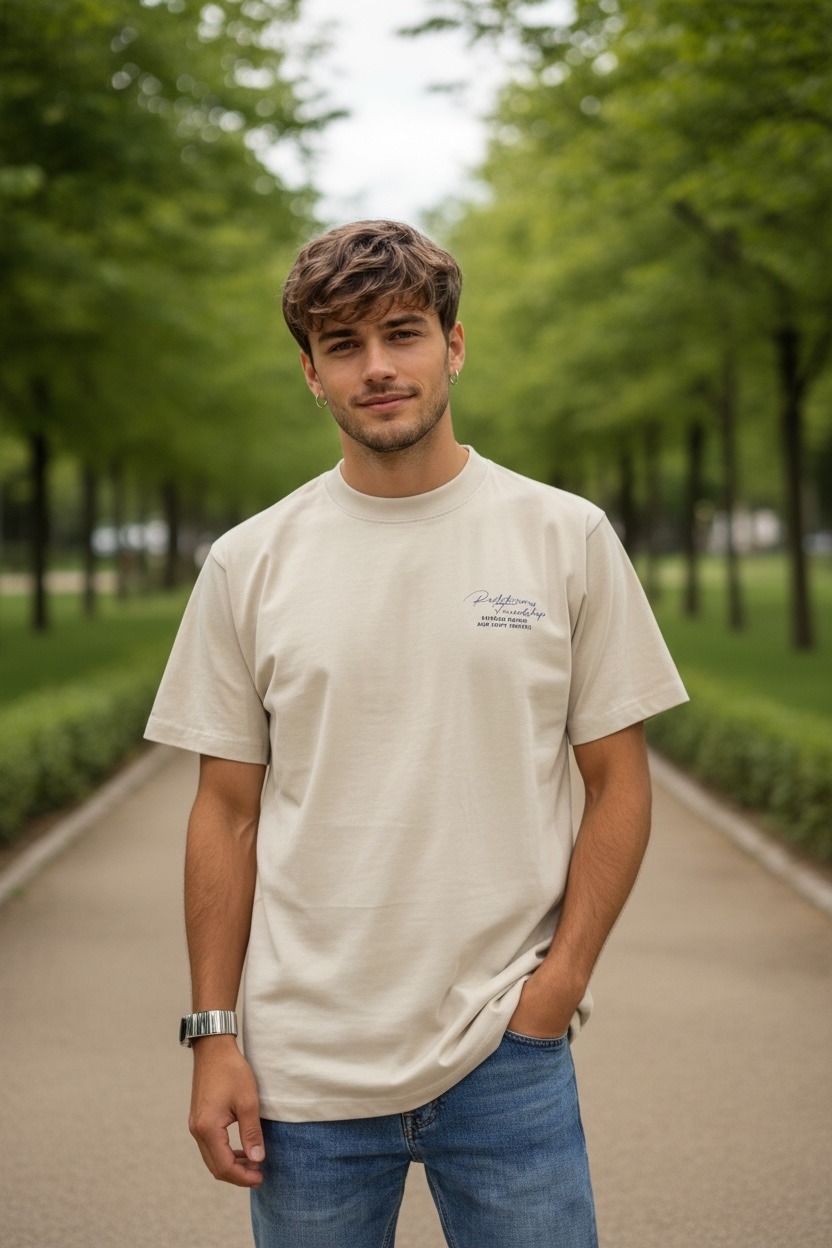 Großhändler FIVE EVER - Premium T-Shirt aus 100% schwerem Baumwollstoff