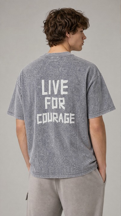 Wholesaler FIVE EVER - Vintage Washed Grey T-Shirt Wholesaler FIVE EVER - Vintage Washed Grey T-Shirt