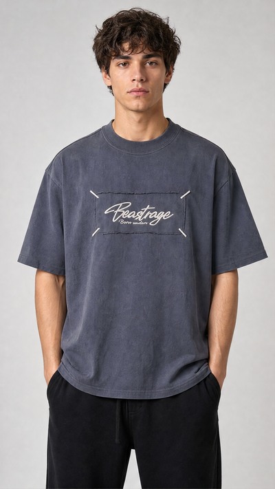 Wholesaler FIVE EVER - Marine Graphic Round Neck T-Shirt Wholesaler FIVE EVER - Marine Graphic Round Neck T-Shirt
