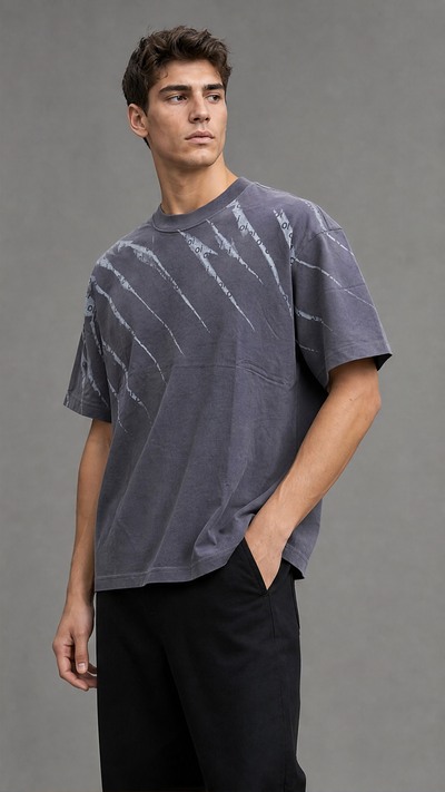 Wholesaler FIVE EVER - Diagonal Stripe T-Shirt Wholesaler FIVE EVER - Diagonal Stripe T-Shirt