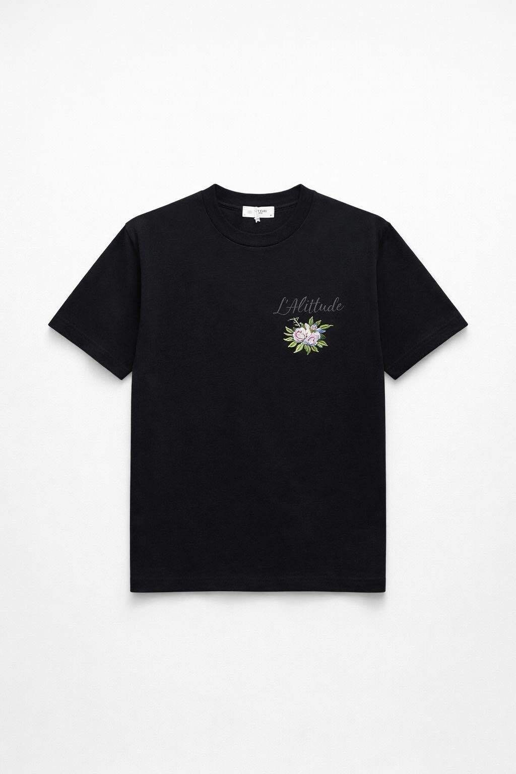 Wholesaler FIVE EVER - Oversized 100% COTTON T-shirt with embroidered floral attitude