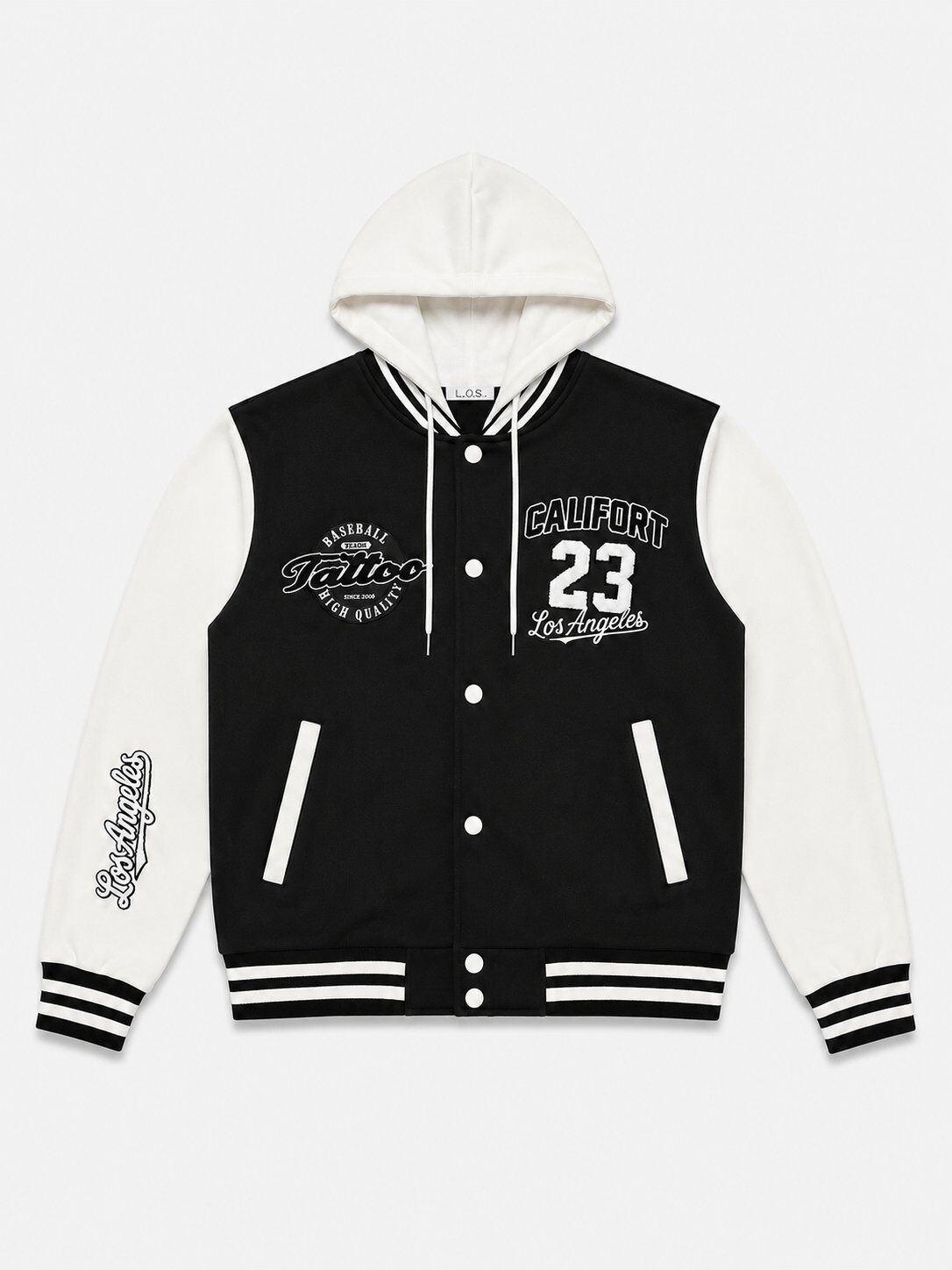 Mayorista FIVE EVER - Chaqueta Varsity con Capucha Bicolor California 23