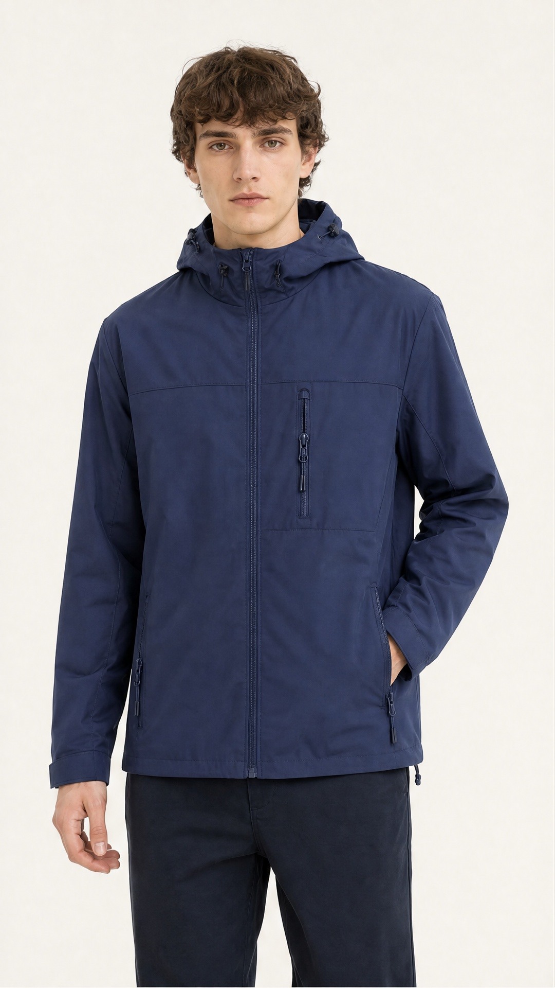 Großhändler FIVE EVER - Marine Kapuzenjacke mit Reißverschluss