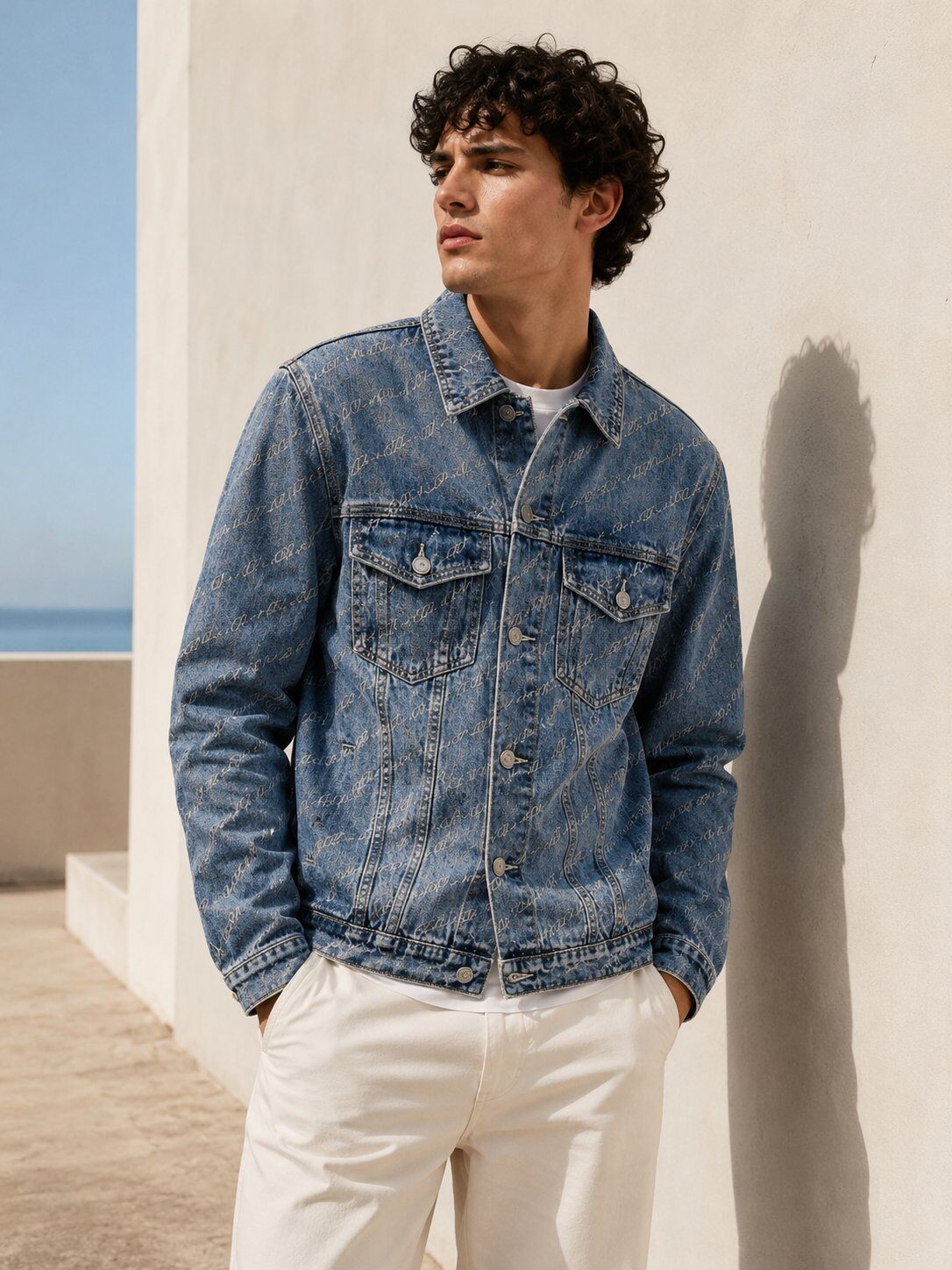 Großhändler FIVE EVER - Jeansjacke mit Aufschrift Perfect