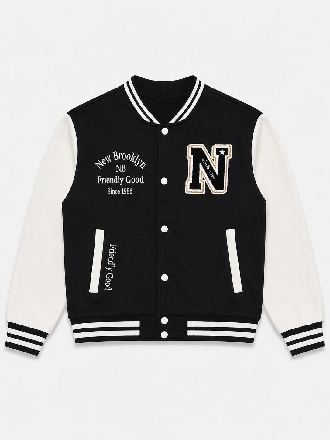Grossiste FIVE EVER - Veste Teddy Varsity Brooklyn NB Heritage
